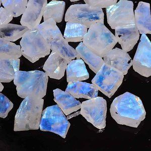50.00 Cts Natural Rainbow Moonstone Amazing Flash Rough Cabochon Loose Gemstone